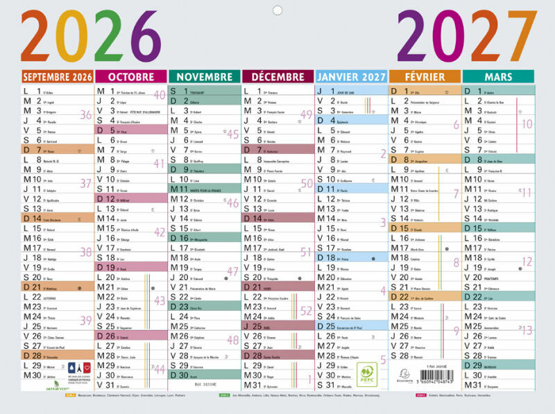 Calendrier 2026/2027