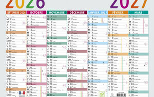 Calendrier 2026/2027